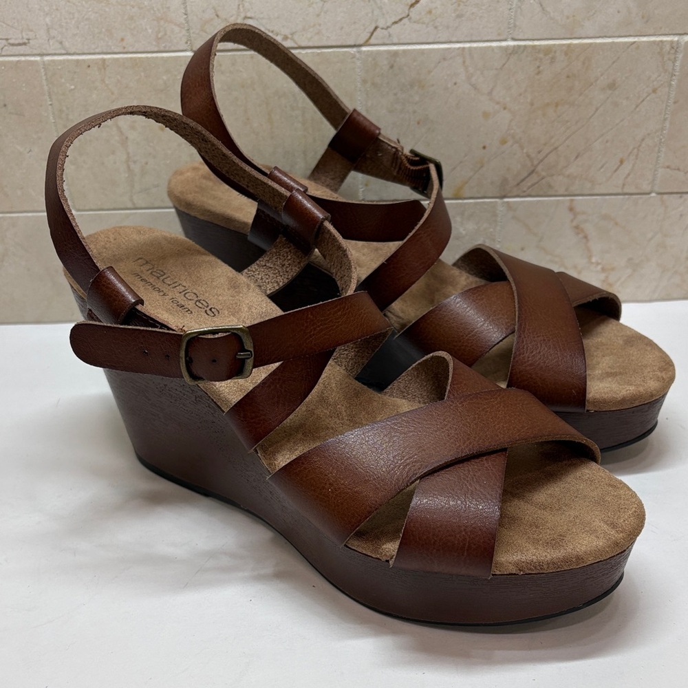 Maurices Brown Women's Wedge Sandals - Picture 4 of 12